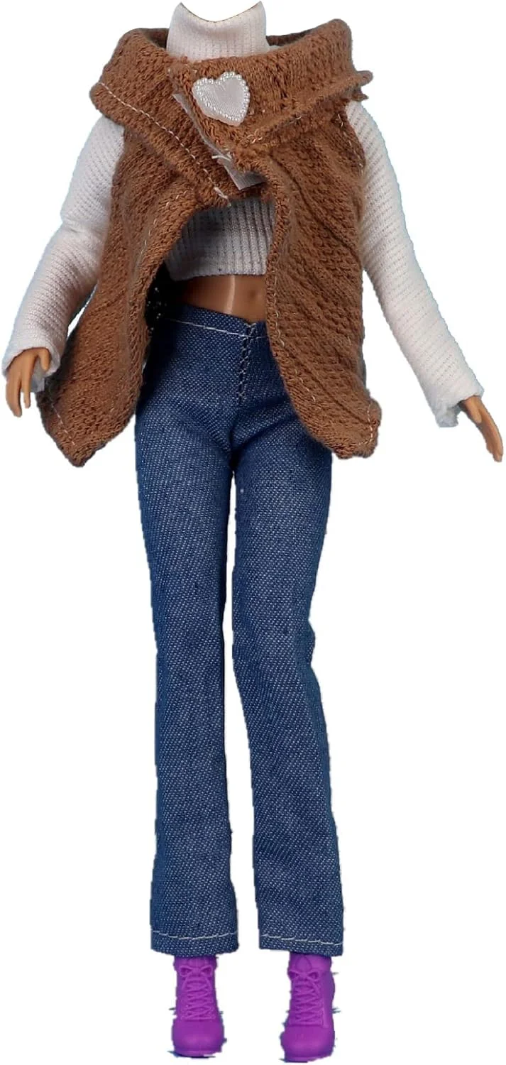 لباس عروسک لنس هوم، 5 ست لباس مد روز، لباس پاییزی، لباس بهاری، ژاکت، شلوار، کفش، جوراب، کیف برای لوازم جانبی عروسک های 29 سانتی متری، هدیه کودک (G)