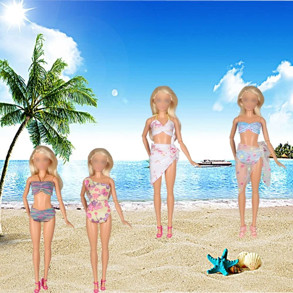 Tanosy 5 ست لباس شنای عروسکی، مایو، لباس ساحلی، بیکینی برای عروسک های دخترانه 11.5 اینچی Tanosy 5 ست لباس شنای عروسکی، مایو، لباس ساحلی، بیکینی برای عروسک های دخترانه 11.5 اینچی