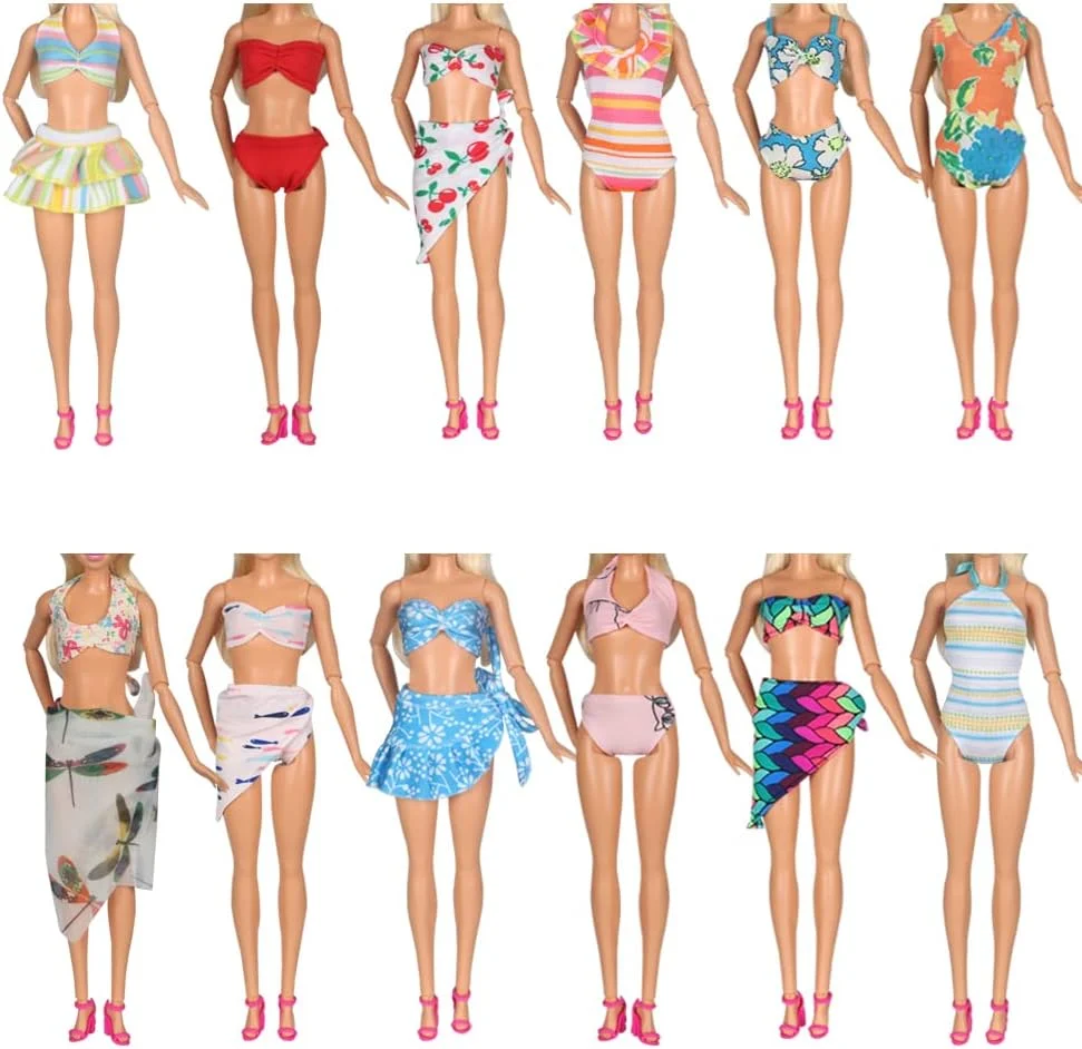Tanosy 5 ست لباس شنای عروسکی، مایو، لباس ساحلی، بیکینی برای عروسک های دخترانه 11.5 اینچی Tanosy 5 ست لباس شنای عروسکی، مایو، لباس ساحلی، بیکینی برای عروسک های دخترانه 11.5 اینچی