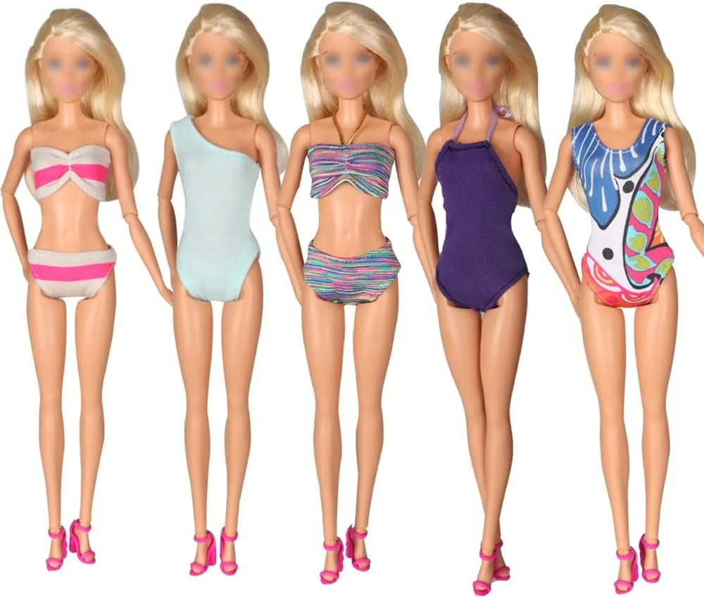 Tanosy 5 ست لباس شنای عروسکی، مایو، لباس ساحلی، بیکینی برای عروسک های دخترانه 11.5 اینچی Tanosy 5 ست لباس شنای عروسکی، مایو، لباس ساحلی، بیکینی برای عروسک های دخترانه 11.5 اینچی