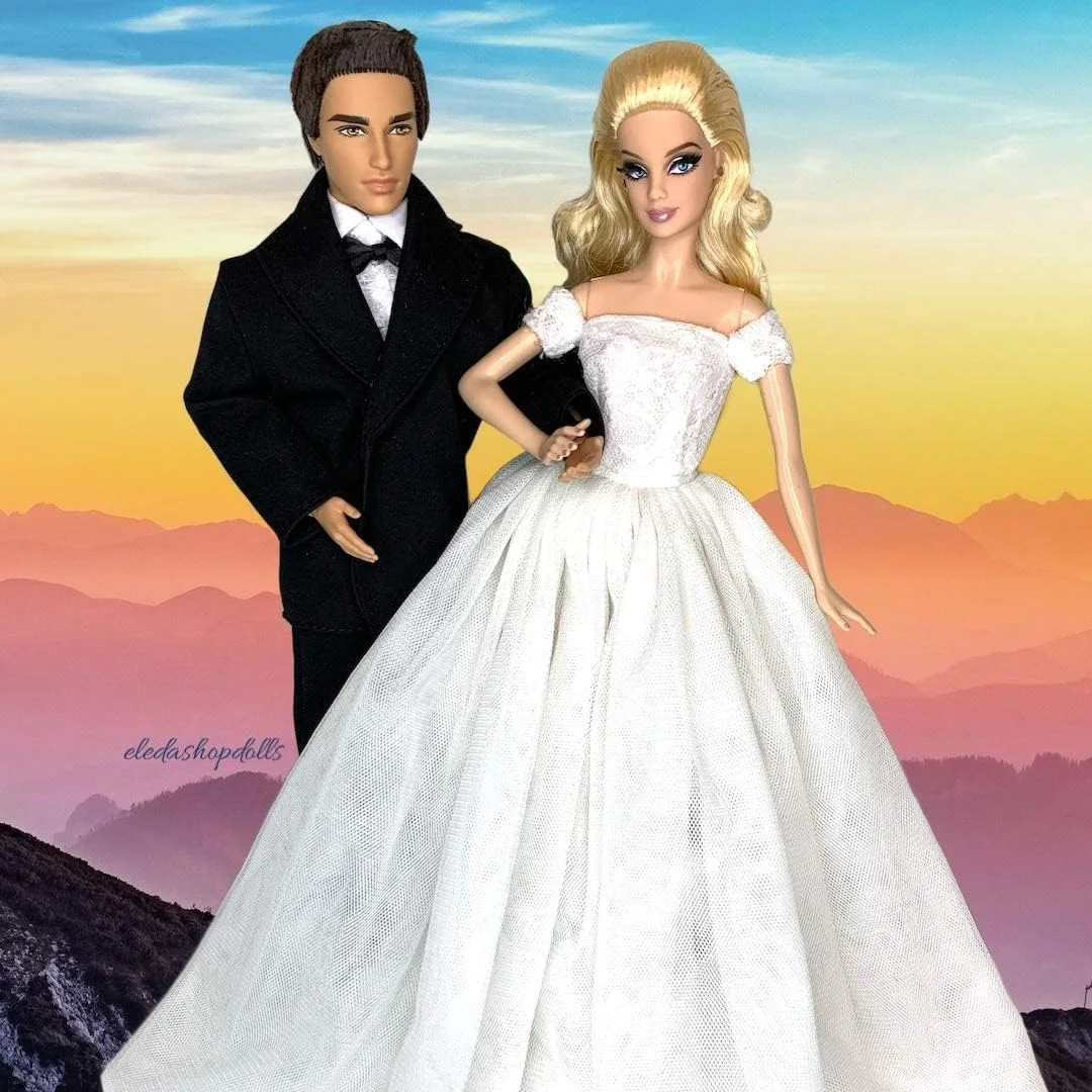 لباس و کفش عروسکی Eledoll 11.5 اینچی، ست عروس و داماد، لباس عروسی و تاکسیدو داماد، کت و شلوار مشکی برای عروسک های فشن پسرانه کن، بسته مد، دکوراسیون میز عروسی لباس و کفش عروسکی Eledoll 11.5 اینچی، ست عروس و داماد، لباس عروسی و تاکسیدو داماد، کت و شلوار مشکی برای عروسک های فشن پسرانه کن، بسته مد، دکوراسیون میز عروسی