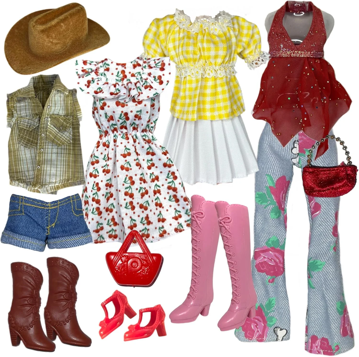 ست لباس فشن Eledoll مدل Western Country Chic شماره 2 مناسب برای عروسک فشن 11.5 اینچی