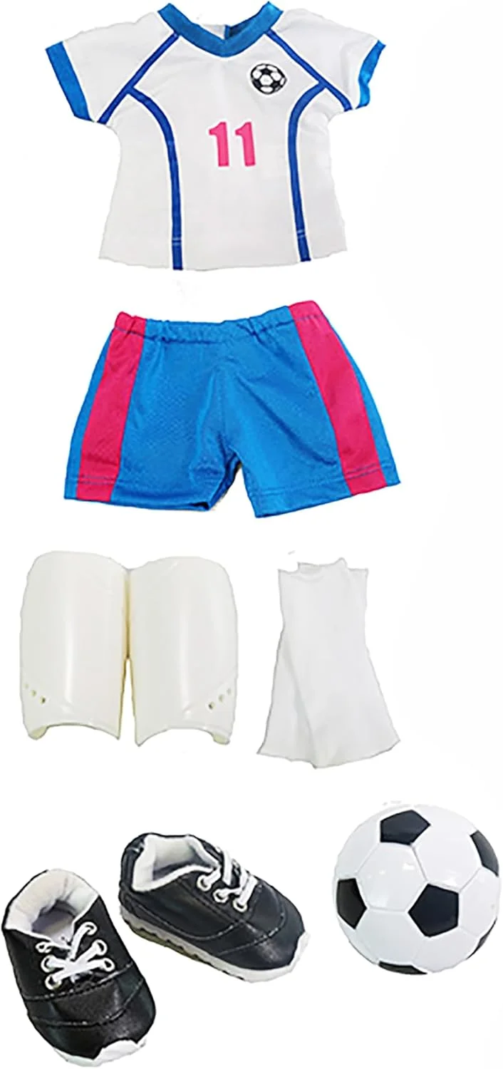 ست لباس فوتبال صورتی و آبی امریکن فشن ورلد برای عروسک های 18 اینچی | 6 تکه | کیفیت عالی و طراحی مد روز | لباس عروسک | لباس های مد روز برای عروسک ها برای مارک های محبوب ست لباس فوتبال صورتی و آبی امریکن فشن ورلد برای عروسک های 18 اینچی | 6 تکه | کیفیت عالی و طراحی مد روز | لباس عروسک | لباس های مد روز برای عروسک ها برای مارک های محبوب