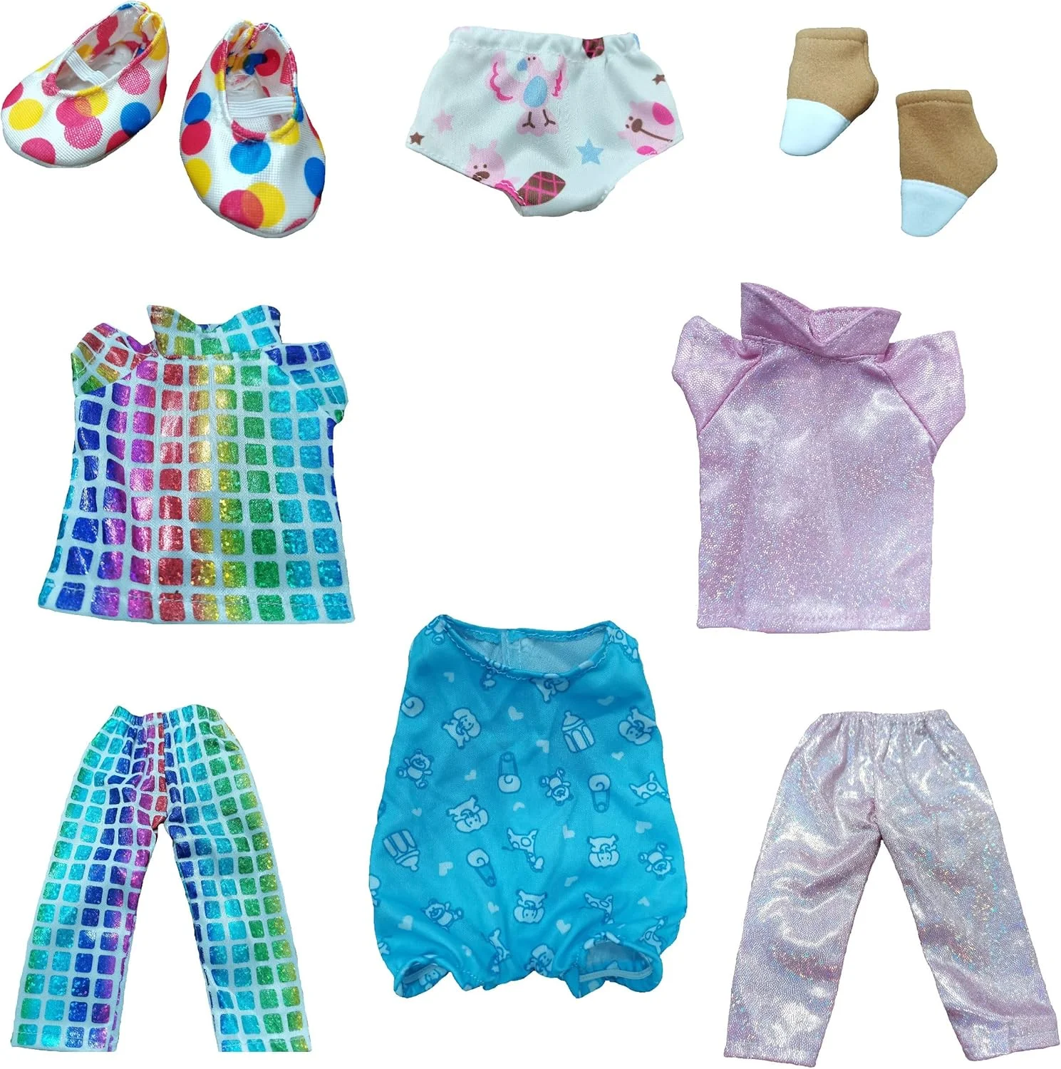 لوازم جانبی لباس عروسک Xunwa برای عروسک های 14.5 اینچی امریکن گرل ولی، لباس ساق شلواری، لباس خواب، کفش، جوراب، لباس زیر (شلوار) لوازم جانبی لباس عروسک Xunwa برای عروسک های 14.5 اینچی امریکن گرل ولی، لباس ساق شلواری، لباس خواب، کفش، جوراب، لباس زیر (شلوار)