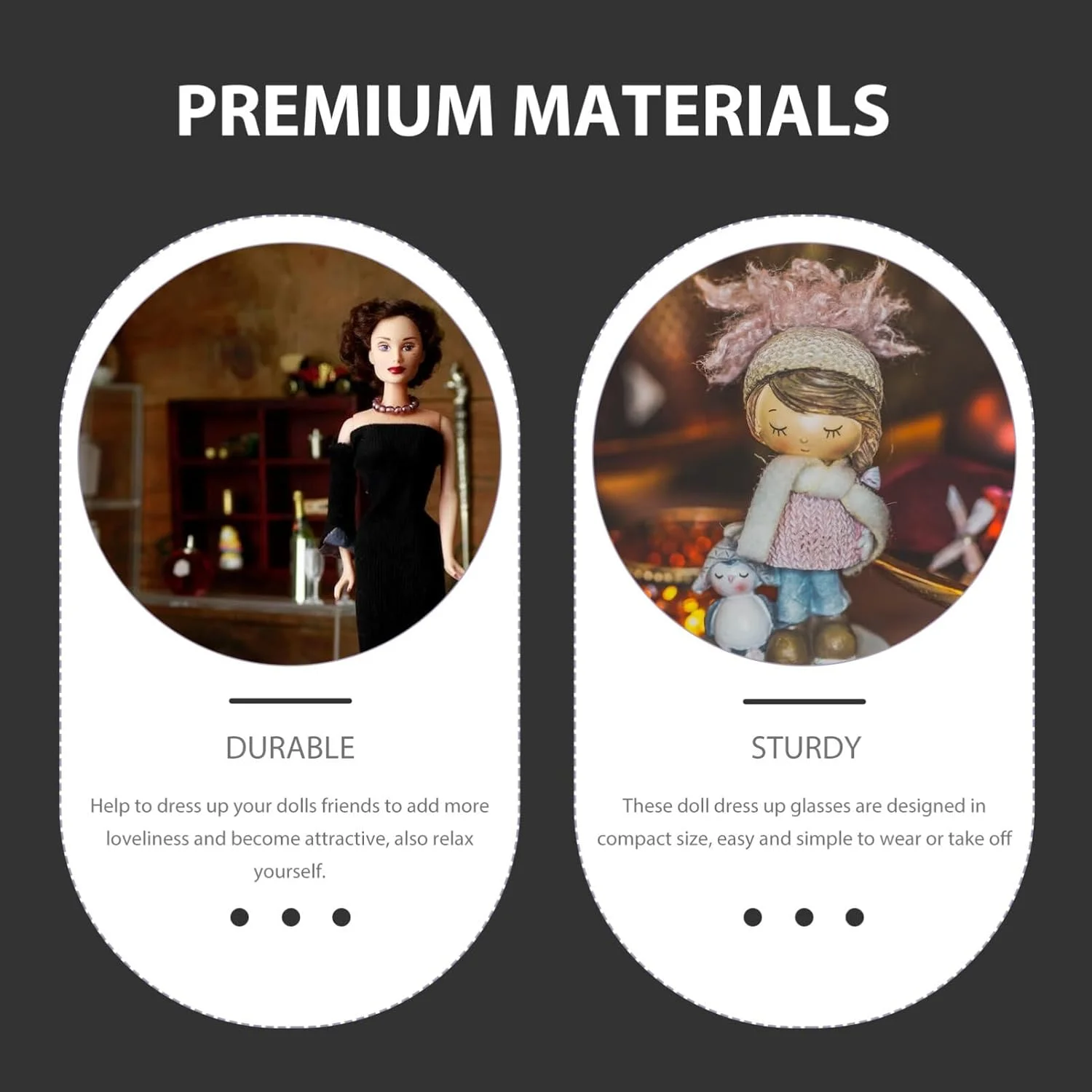 NUOBESTY 20 عدد عینک مینیاتوری عروسک، فریم فلزی، لنز شفاف، عینک پارچه ای برای لباس پوشیدن عروسک، لوازم جانبی لباس عروسک برای کاردستی های DIY