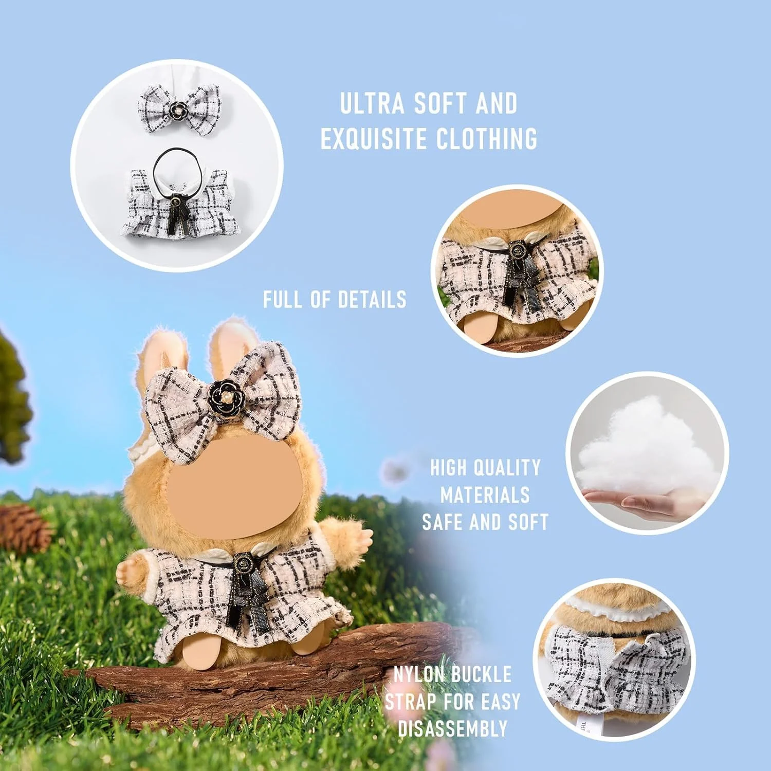 ست لباس عروسک FUNI 17 سانتی متری، لباس های مد روز ممتاز با لوازم جانبی، بسته لباس عروسک شیک لوکس برای کلکسیونرها و زمان بازی، لباس های سطح بالا برای عروسک های 17 سانتی متری، عروسک شامل نمی شود ست لباس عروسک FUNI 17 سانتی متری، لباس های مد روز ممتاز با لوازم جانبی، بسته لباس عروسک شیک لوکس برای کلکسیونرها و زمان بازی، لباس های سطح بالا برای عروسک های 17 سانتی متری، عروسک شامل نمی شود