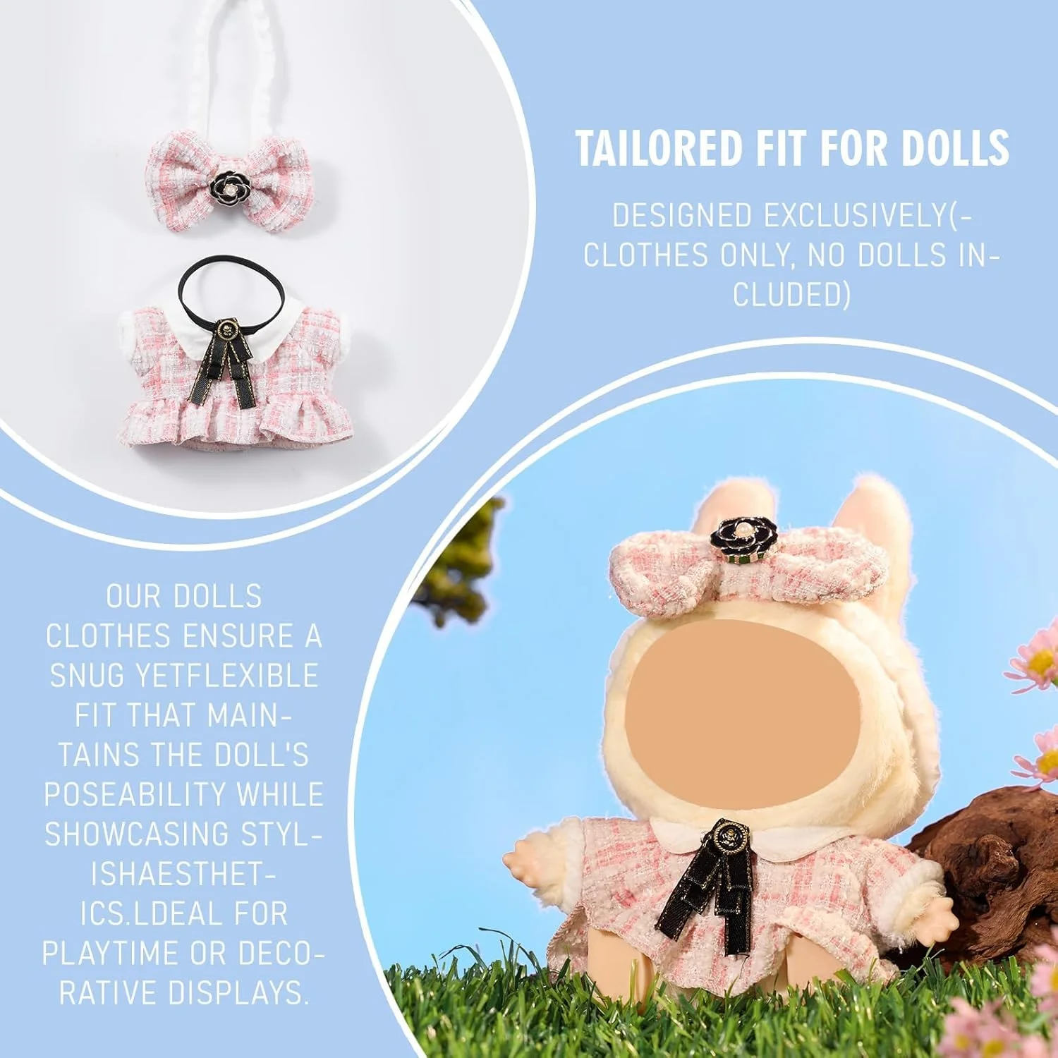 ست لباس عروسک FUNI 17 سانتی متری، لباس های مد روز ممتاز با لوازم جانبی، بسته لباس عروسک شیک لوکس برای کلکسیونرها و زمان بازی، لباس های سطح بالا برای عروسک های 17 سانتی متری، عروسک شامل نمی شود ست لباس عروسک FUNI 17 سانتی متری، لباس های مد روز ممتاز با لوازم جانبی، بسته لباس عروسک شیک لوکس برای کلکسیونرها و زمان بازی، لباس های سطح بالا برای عروسک های 17 سانتی متری، عروسک شامل نمی شود