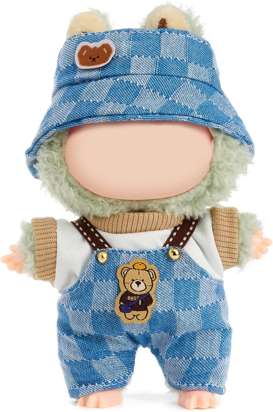 ست لباس عروسک FUNI سایز 15/17 سانتی متر، سرهمی جین و لوازم جانبی، پارچه نرم و با کیفیت عالی برای تناسب کامل، لباس های شیک با پوشیدن آسان، لباس راحت برای زمان بازی