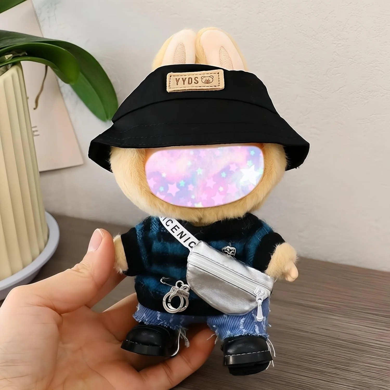 ست لباس عروسک FUNI 17 سانتی متری، 5 تکه لباس کاوایی برای عروسک های 17 سانتی متری، لوازم جانبی لباس غیر رسمی با کلاه و کفش، هدیه ای عالی برای بازی و نمایش، پارچه شیک و راحت