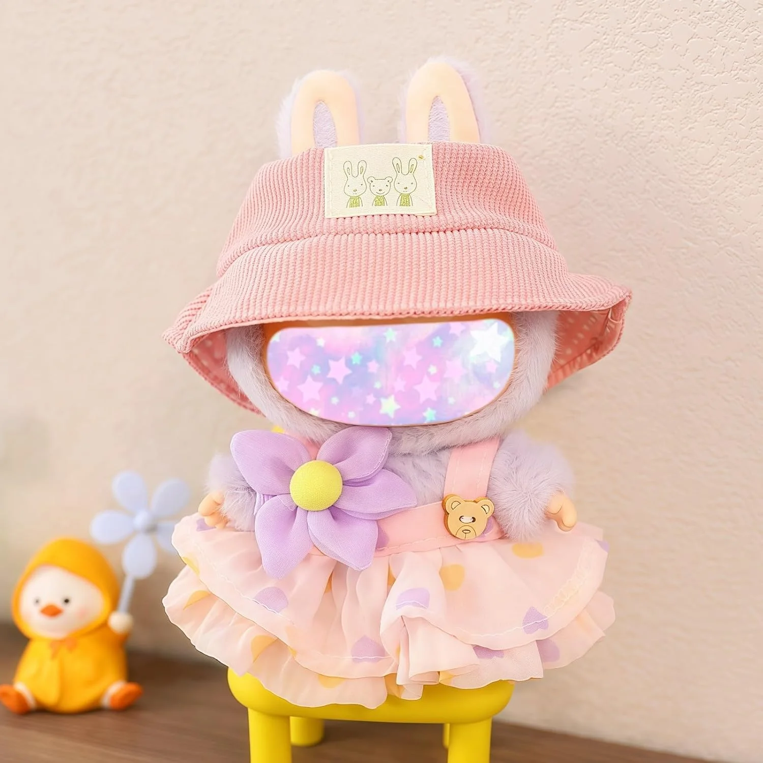 ست لباس عروسک FUNI 17 سانتی متری، ست لباس 3 تکه با کلاه و لوازم جانبی گل، مد کاوایی برای عروسک های نسل 6.7 اینچی 1/2/3، مناسب برای بازی و نمایش، هدیه ای عالی برای تعطیلات و تولدها ست لباس عروسک FUNI 17 سانتی متری، ست لباس 3 تکه با کلاه و لوازم جانبی گل، مد کاوایی برای عروسک های نسل 6.7 اینچی 1/2/3، مناسب برای بازی و نمایش، هدیه ای عالی برای تعطیلات و تولدها