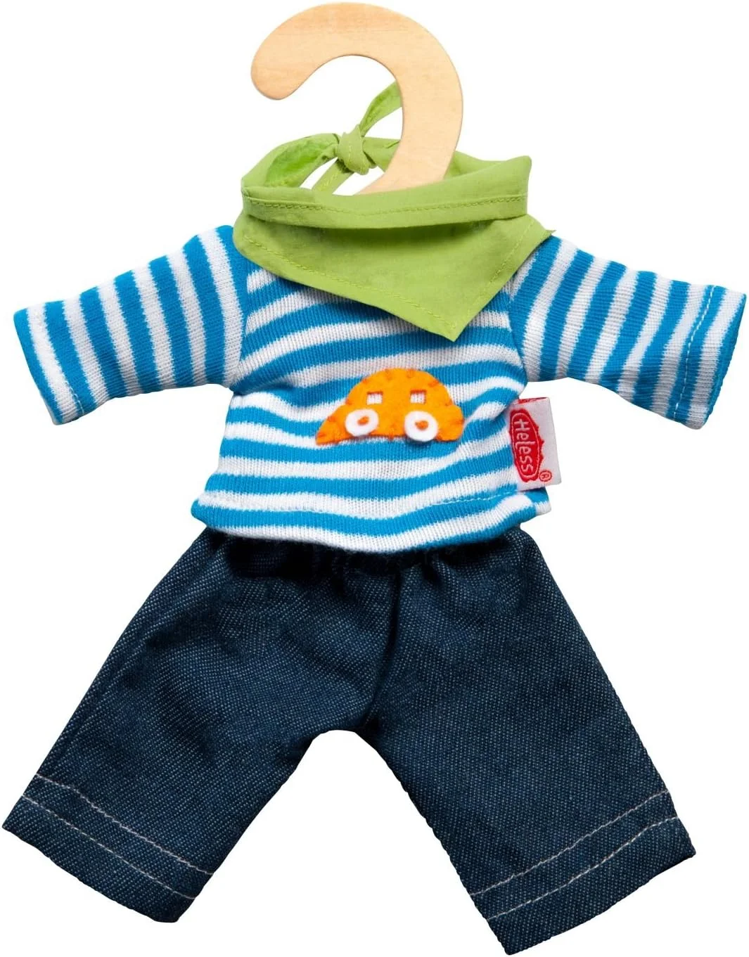 لباس جین راه راه عروسک مینیاتوری Heless 9315