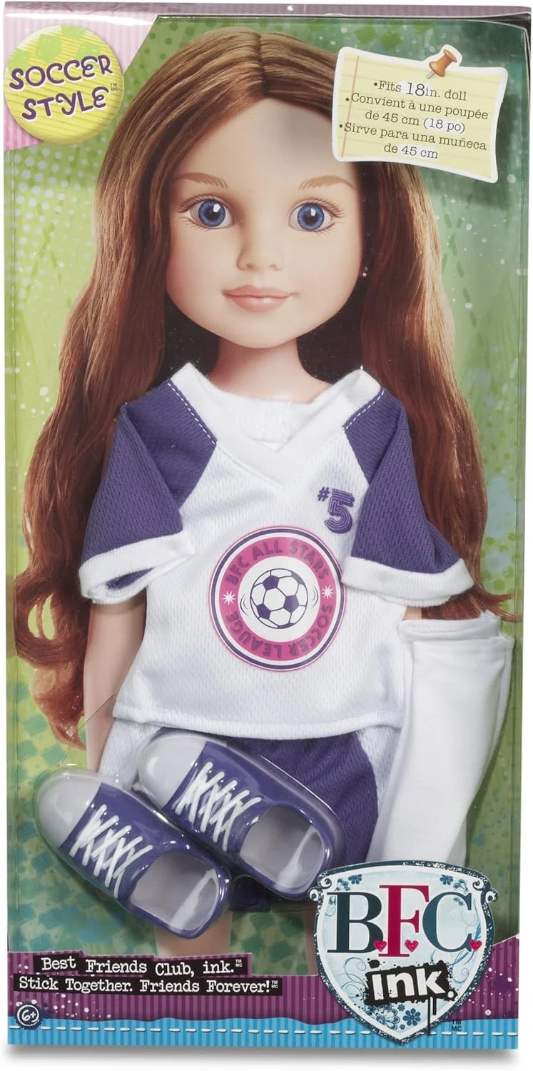 بسته کفش مد 18 اینچی MGA Entertainment BFC Ink با طرح فوتبال