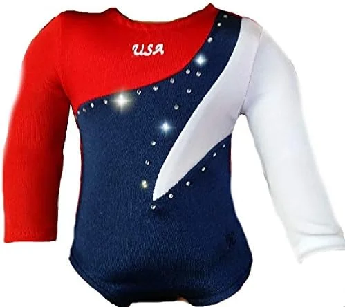 لباس ژیمناستیک Doll Connections برای عروسک های امریکن گرل - لباس و لوازم جانبی برای عروسک 18 اینچی شما - لباس ژیمناستیک المپیک ایالات متحده آمریکا با تشک جایزه (3 تکه)