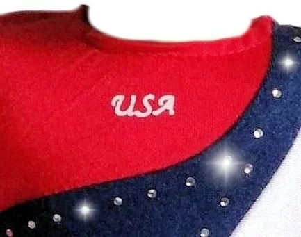 لباس ژیمناستیک Doll Connections برای عروسک های امریکن گرل - لباس و لوازم جانبی برای عروسک 18 اینچی شما - لباس ژیمناستیک المپیک ایالات متحده آمریکا با تشک جایزه (3 تکه)