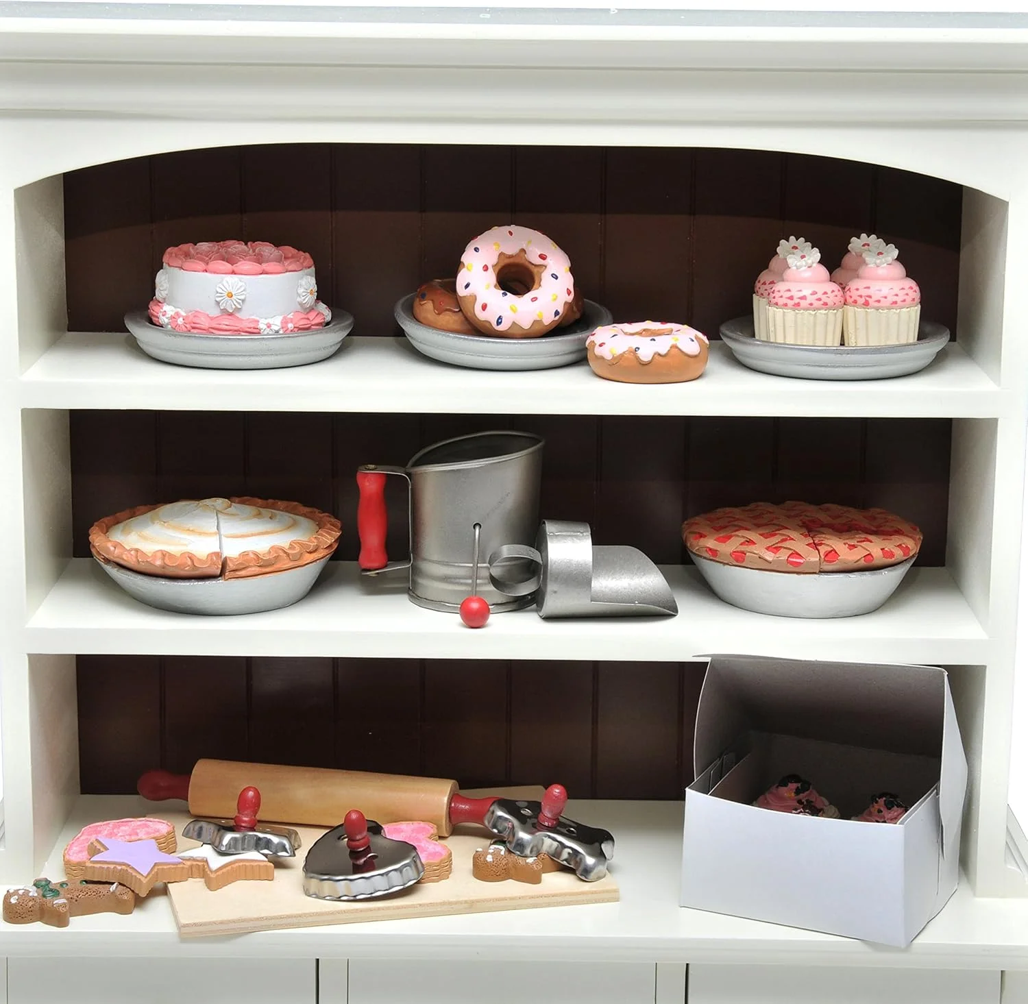 مجموعه نانوایی Queen's Treasures، دونات های توت فرنگی با روکش فراستینگ برای مبلمان عروسک 18 اینچی American Girl و لوازم جانبی غذای بازی