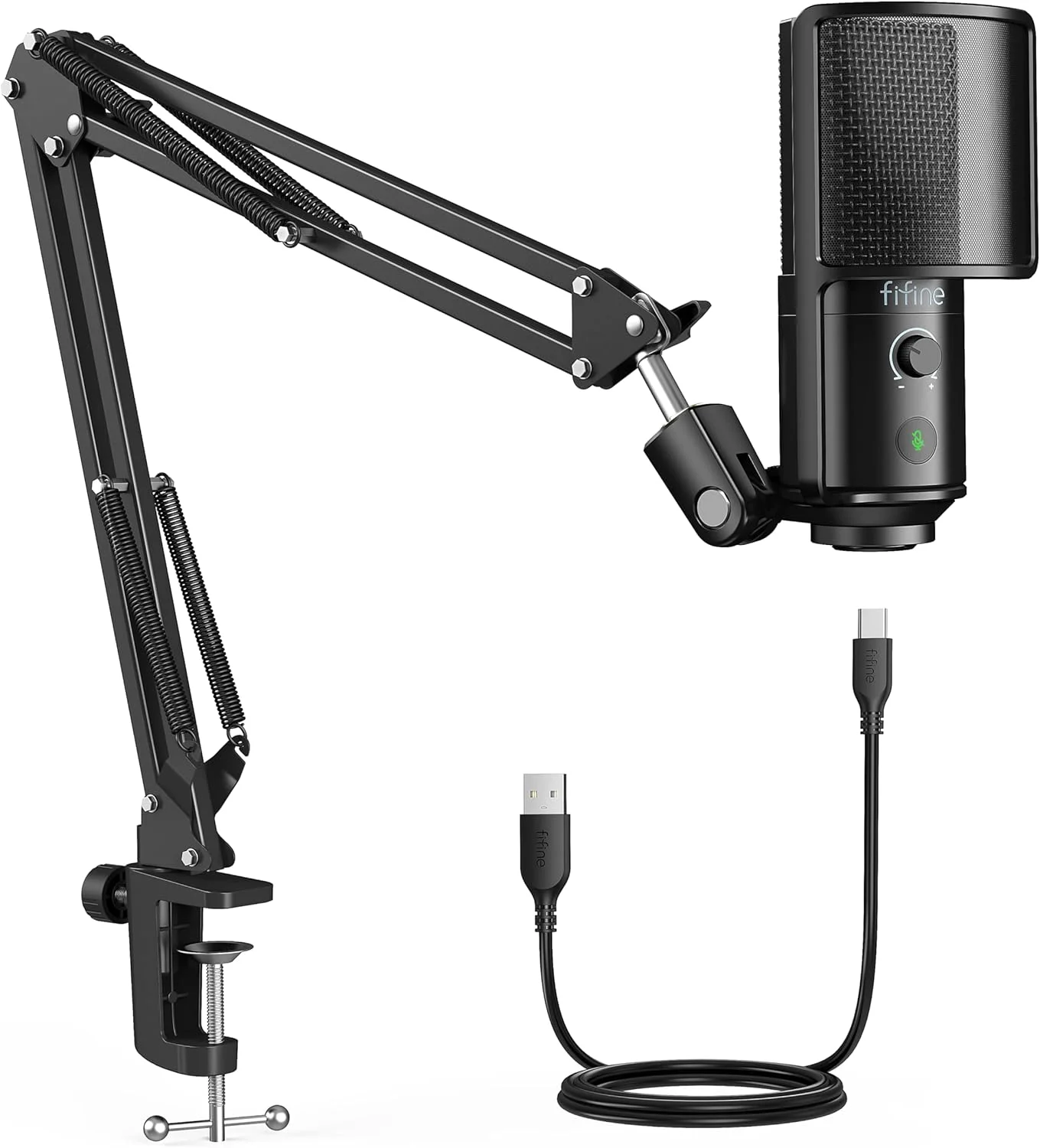 میکروفون USB پادکست FIFINE برای کامپیوتر، میکروفون کاندنسر Plug & Play با بازوی بوم، دکمه قطع صدا، دکمه تنظیم صدا، میکروفون ضبط کامپیوتر برای آواز خواندن، استریمینگ، بازی، یوتیوب - T669PRO1 میکروفون USB پادکست FIFINE برای کامپیوتر، میکروفون کاندنسر Plug & Play با بازوی بوم، دکمه قطع صدا، دکمه تنظیم صدا، میکروفون ضبط کامپیوتر برای آواز خواندن، استریمینگ، بازی، یوتیوب - T669PRO1