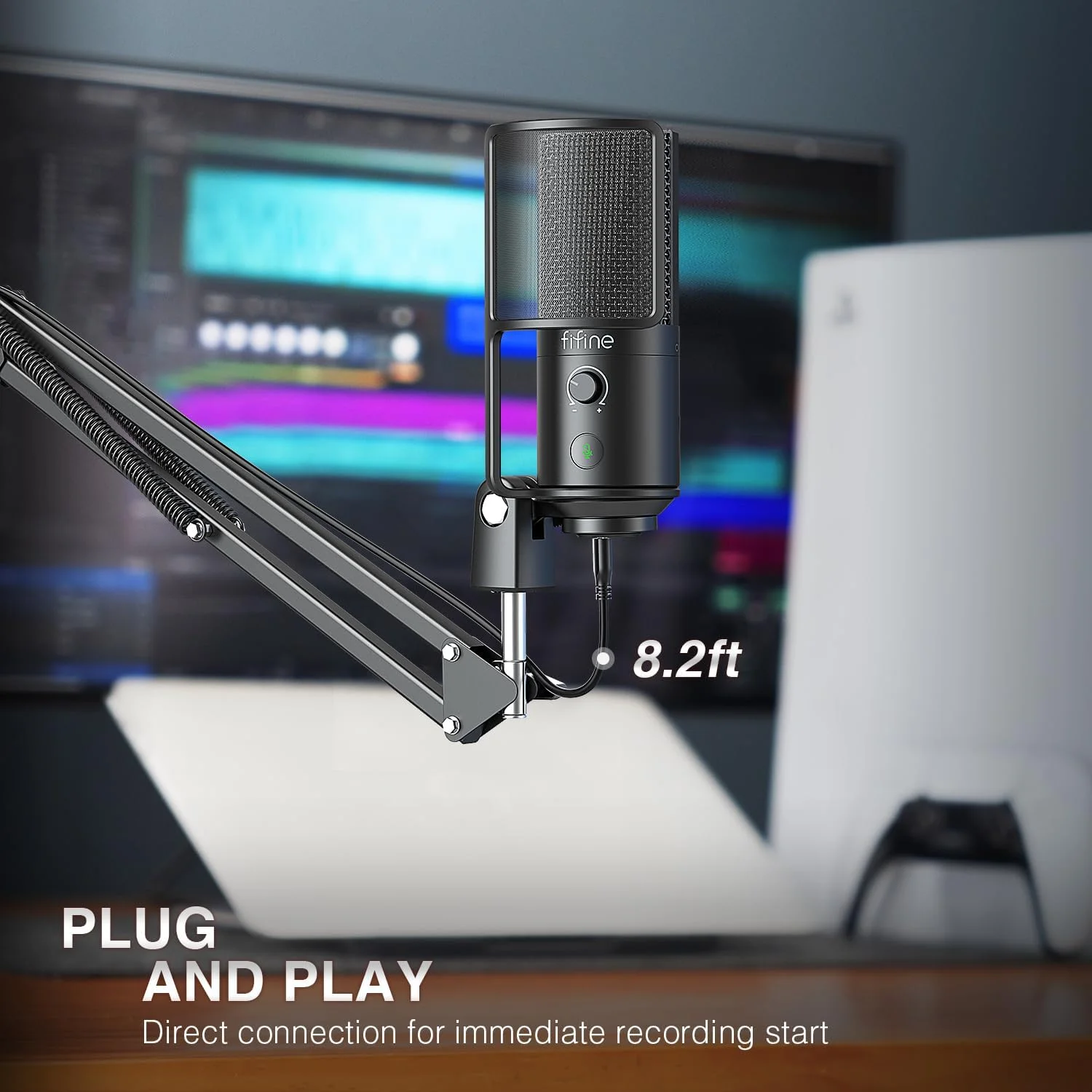 میکروفون USB پادکست FIFINE برای کامپیوتر، میکروفون کاندنسر Plug & Play با بازوی بوم، دکمه قطع صدا، دکمه تنظیم صدا، میکروفون ضبط کامپیوتر برای آواز خواندن، استریمینگ، بازی، یوتیوب - T669PRO1 میکروفون USB پادکست FIFINE برای کامپیوتر، میکروفون کاندنسر Plug & Play با بازوی بوم، دکمه قطع صدا، دکمه تنظیم صدا، میکروفون ضبط کامپیوتر برای آواز خواندن، استریمینگ، بازی، یوتیوب - T669PRO1
