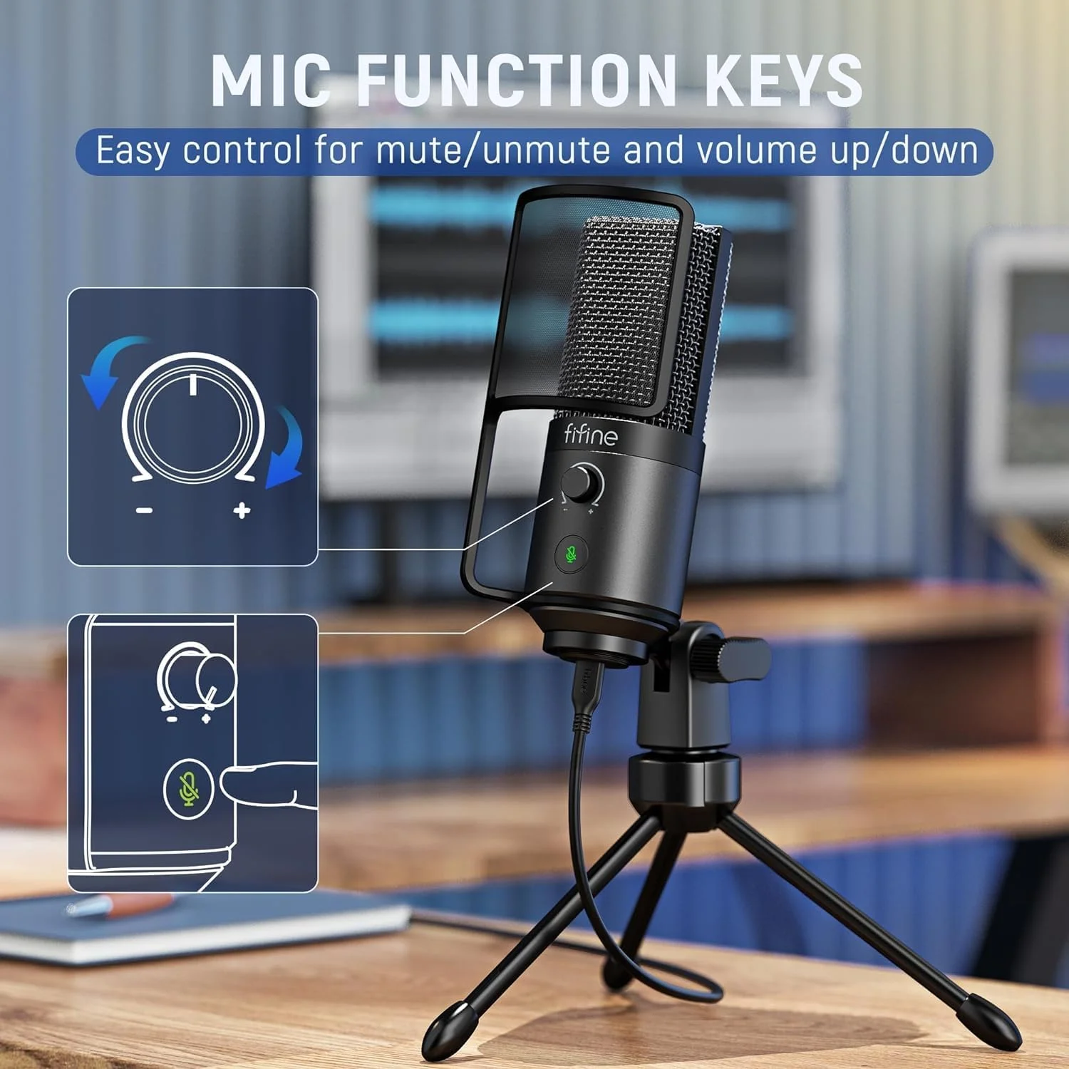 میکروفون USB پادکست FIFINE، میکروفون کاندنسر کامپیوتر PC با قابلیت اتصال آسان و کیت میکروفون با بازوی بوم، دیافراگم بزرگ 16 میلیمتری، دکمه بیصدا برای ضبط، آواز، استریمینگ، یوتیوب و بازی - T669PRO1 میکروفون USB پادکست FIFINE، میکروفون کاندنسر کامپیوتر PC با قابلیت اتصال آسان و کیت میکروفون با بازوی بوم، دیافراگم بزرگ 16 میلیمتری، دکمه بیصدا برای ضبط، آواز، استریمینگ، یوتیوب و بازی - T669PRO1