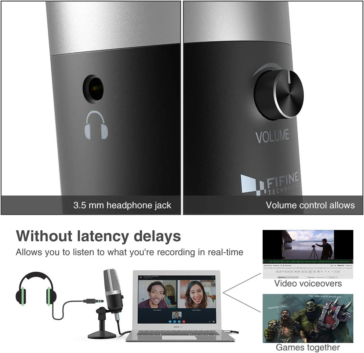 میکروفون USB FIFINE، میکروفون کامپیوتر برای مک و ویندوز، بهینه شده برای ضبط، استریم Twitch، صداگذاری، پادکست برای یوتیوب، چت های اسکایپ - K670 میکروفون USB FIFINE، میکروفون کامپیوتر برای مک و ویندوز، بهینه شده برای ضبط، استریم Twitch، صداگذاری، پادکست برای یوتیوب، چت های اسکایپ - K670