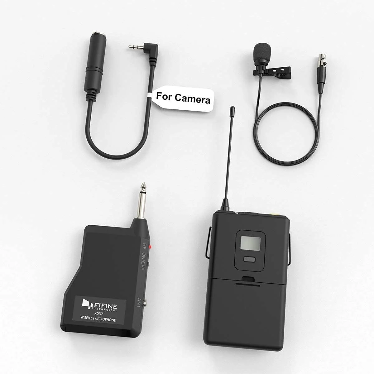 سیستم میکروفون یقه ای بی سیم یقه ای UHF 20 کاناله FIFINE Fifine با فرستنده Bodypack، میکروفون یقه ای مینی XLR Female و گیرنده قابل حمل، خروجی 1/4 اینچی. ایده آل برای اجرای زنده. (K037)