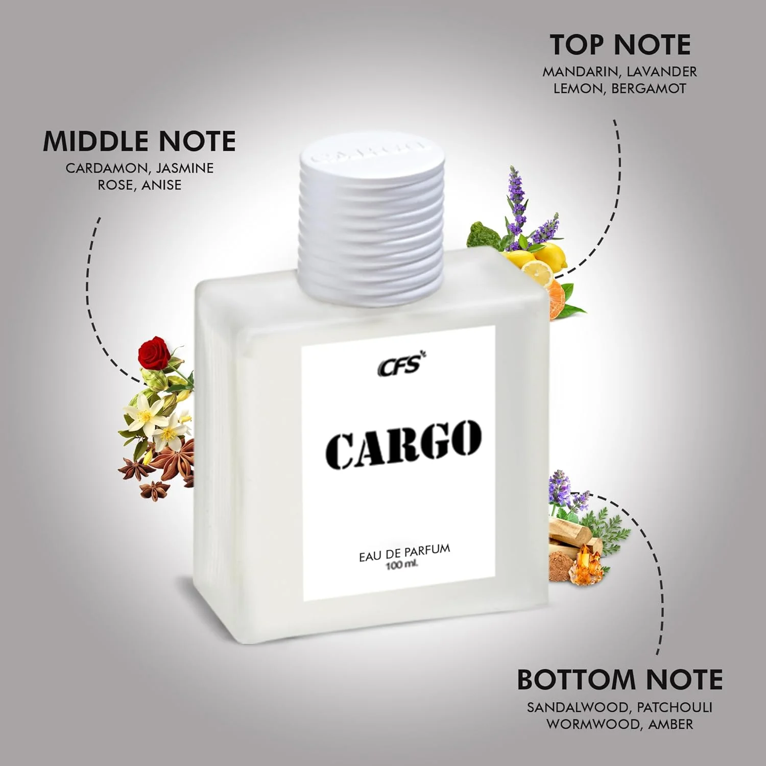 ادو پرفیوم مردانه و زنانه CFS Cargo White با ماندگاری طولانی 100 میلی لیتر