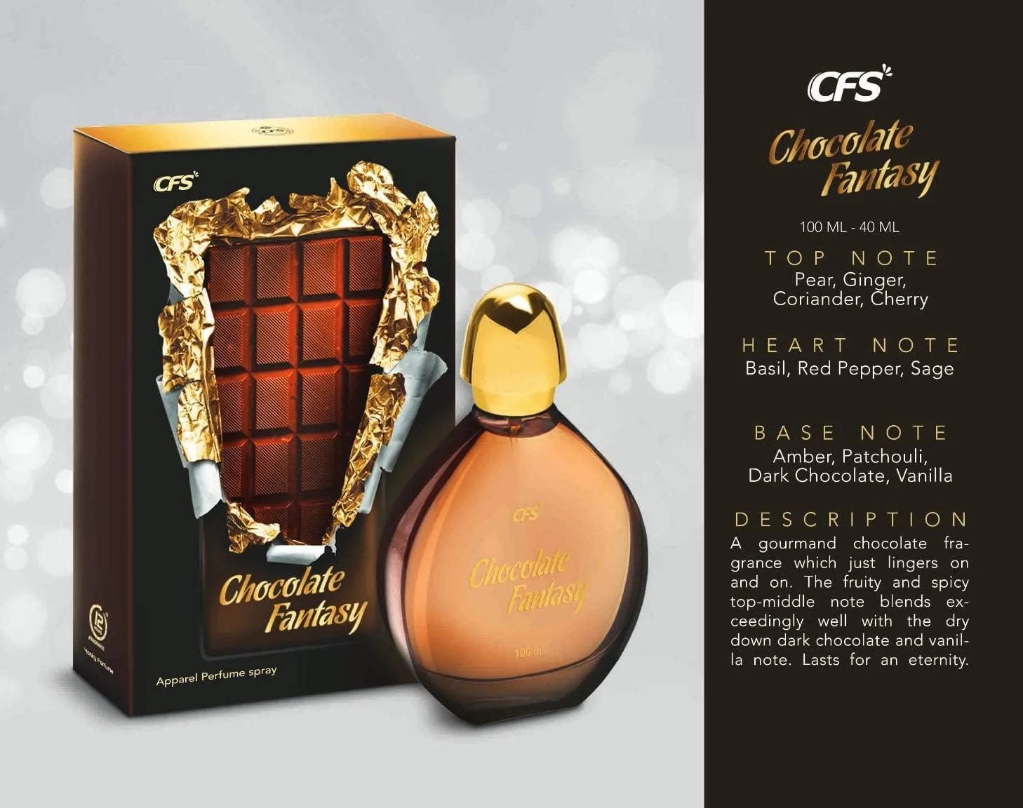 ادکلن شکلاتی فانتزی CFS با ماندگاری طولانی EDP مردانه و زنانه 100 میلی لیتر ادکلن شکلاتی فانتزی CFS با ماندگاری طولانی EDP مردانه و زنانه 100 میلی لیتر