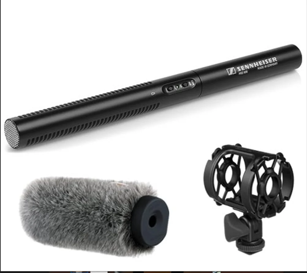 میکروفون شات گان Sennheiser MKE 600 به همراه لرزه گیر یونیورسال Auray و بادگیر میکروفون شات گان Sennheiser MKE 600 به همراه لرزه گیر یونیورسال Auray و بادگیر