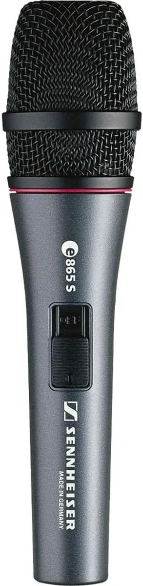 میکروفون کندانسور وکال Sennheiser E865-S برای آواز خواندن، سخنرانی و استودیوی ضبط حرفه ای/خانگی. حساس، برای بازتولید صدا در خانه یا استیج زنده با کلید روشن/خاموش میکروفون کندانسور وکال Sennheiser E865-S برای آواز خواندن، سخنرانی و استودیوی ضبط حرفه ای/خانگی. حساس، برای بازتولید صدا در خانه یا استیج زنده با کلید روشن/خاموش