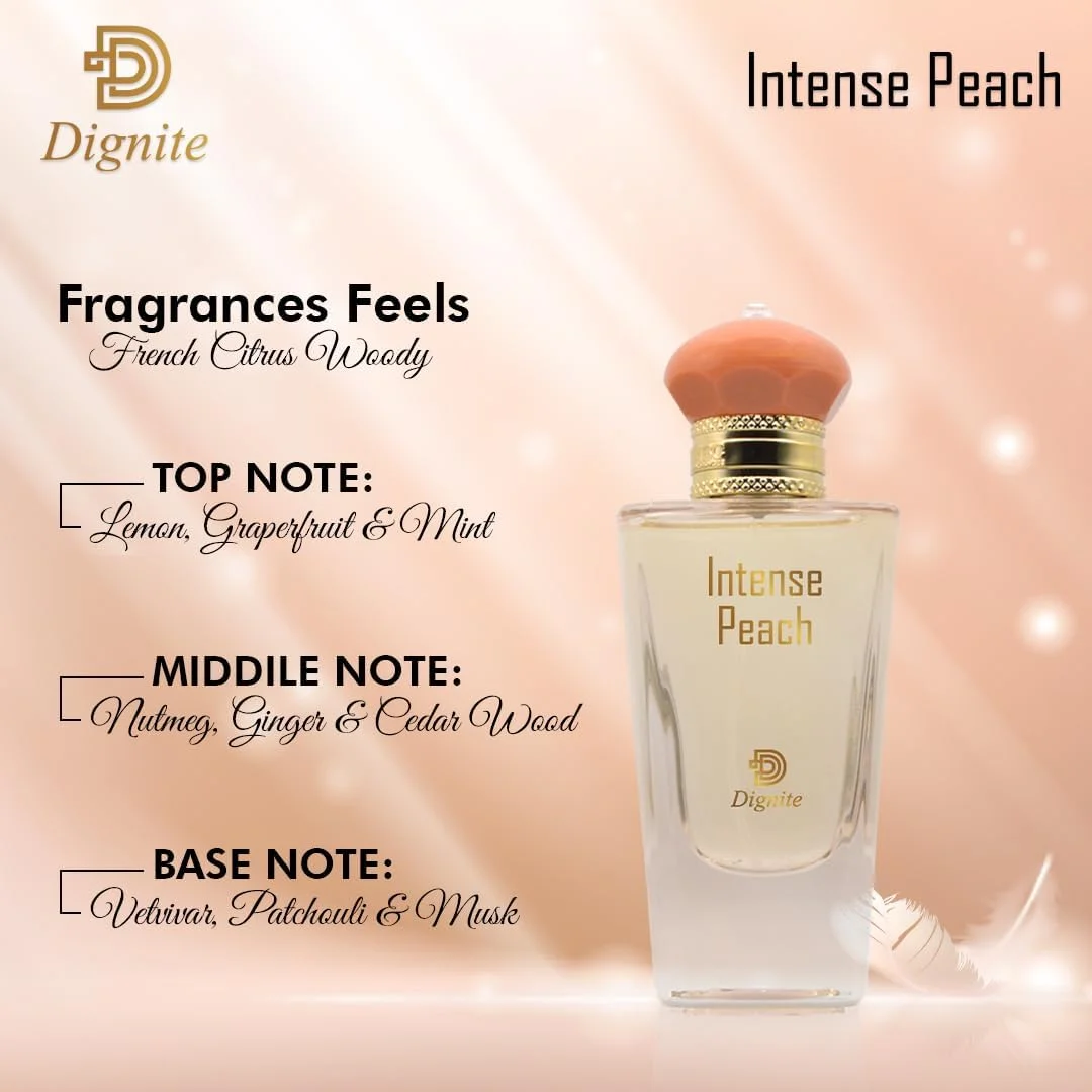 عطر دیگنیت اینتنس هلو 50 میلی لیتر - ادو پرفیوم - ترکیبی از مرکبات تازه با گریپ فروت، نعناع و چوب سدر - رایحه ای پویا برای مردان عطر دیگنیت اینتنس هلو 50 میلی لیتر - ادو پرفیوم - ترکیبی از مرکبات تازه با گریپ فروت، نعناع و چوب سدر - رایحه ای پویا برای مردان