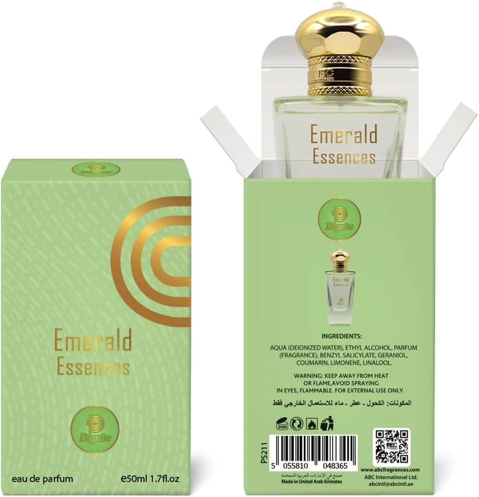 عطر زنانه دیگنیت مدل Emerald Essences حجم 50 میلی لیتر - ادو پرفیوم - ترکیبی مجلل از نت های سبز، آکوردهای گلی و مشک های نرم - رایحه ماندگار برای خانم ها