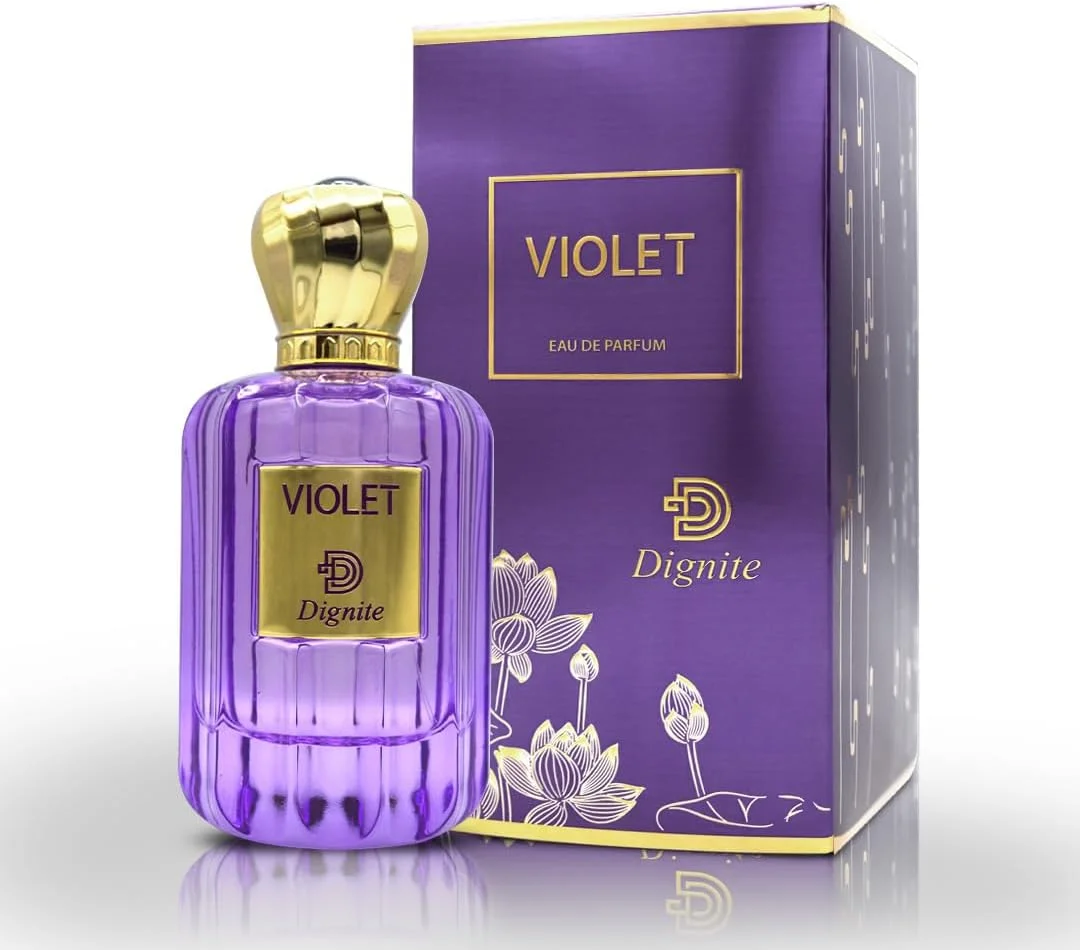 عطر زنانه دیگنیت ویولت 100 میل – ادو پرفیوم – رایحه میوه ای آلدئیدی یاس – ماندگاری طولانی