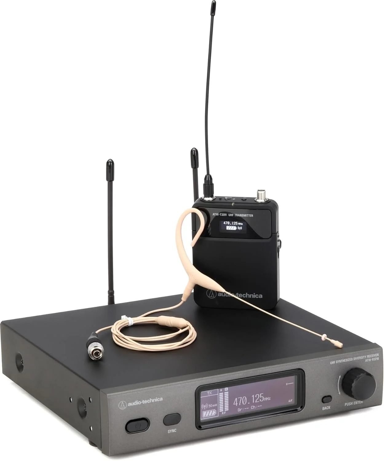 سیستم میکروفون بیسیم هدست Audio-Technica ATW-3211/892xTH - باند DE2 سیستم میکروفون بیسیم هدست Audio-Technica ATW-3211/892xTH - باند DE2