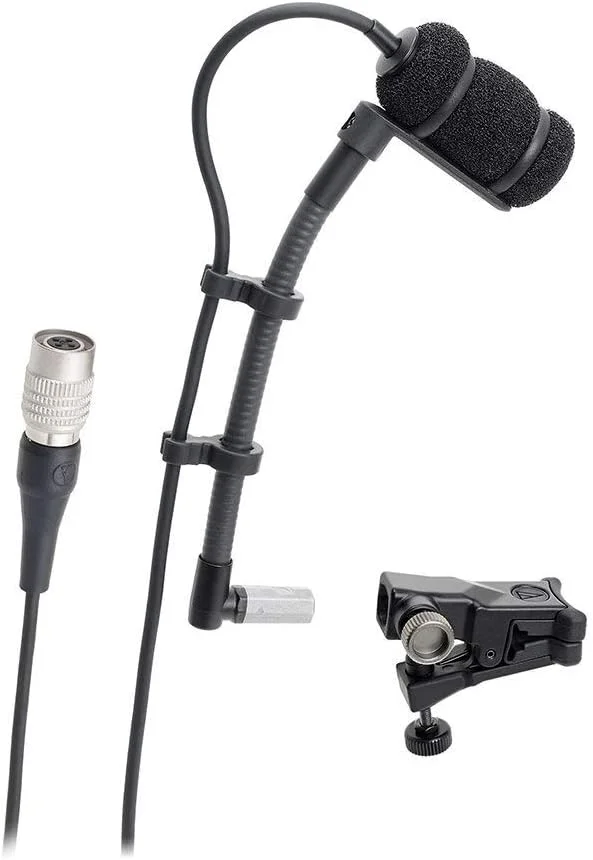 میکروفون ساز کندانسور کاردیود بی سیم Audio-Technica ATM350UcW با سیستم نصب گیره ای جهانی