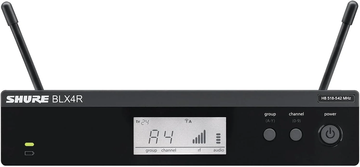 سیستم میکروفون بی سیم Shure BLX14R/SM35 با گیرنده نصب رک BLX4R، فرستنده بدنه BLX1 و میکروفون کاندنسر هدست SM35 برای صدای هندزفری، ایده آل برای اجراکنندگان فعال - باند H11 سیستم میکروفون بی سیم Shure BLX14R/SM35 با گیرنده نصب رک BLX4R، فرستنده بدنه BLX1 و میکروفون کاندنسر هدست SM35 برای صدای هندزفری، ایده آل برای اجراکنندگان فعال - باند H11