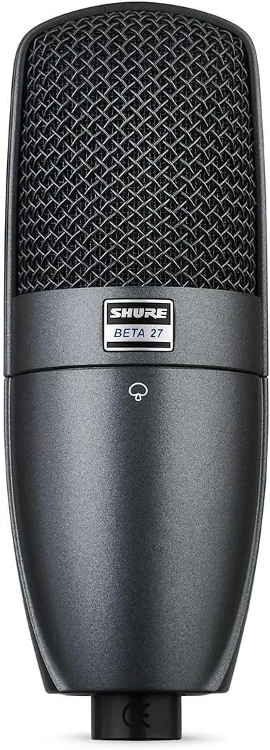 میکروفون خازنی سوپرکاردیوئید Shure BETA 27 با آدرس جانبی - ایده آل برای کاربردهای ساز و آواز، دارای فیلتر فرکانس پایین قابل تعویض و فیلتر پاپ داخلی 3 لایه