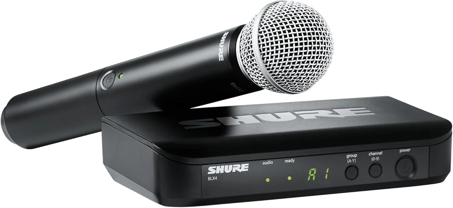 سیستم میکروفون بی سیم Shure BLX24/SM58 - عمر باتری 14 ساعته، برد 300 فوت، UHF | شامل میکروفون دستی SM58، گیرنده تک کاناله | باند H9 (BLX24/SM58-H9) سیستم میکروفون بی سیم Shure BLX24/SM58 - عمر باتری 14 ساعته، برد 300 فوت، UHF | شامل میکروفون دستی SM58، گیرنده تک کاناله | باند H9 (BLX24/SM58-H9)