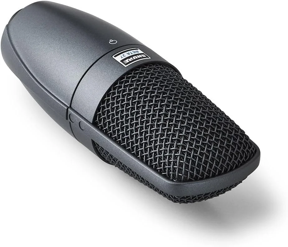 میکروفون خازنی سوپرکاردیوئید Shure BETA 27 با آدرس جانبی - ایده آل برای کاربردهای ساز و آواز، دارای فیلتر فرکانس پایین قابل تعویض و فیلتر پاپ داخلی 3 لایه میکروفون خازنی سوپرکاردیوئید Shure BETA 27 با آدرس جانبی - ایده آل برای کاربردهای ساز و آواز، دارای فیلتر فرکانس پایین قابل تعویض و فیلتر پاپ داخلی 3 لایه