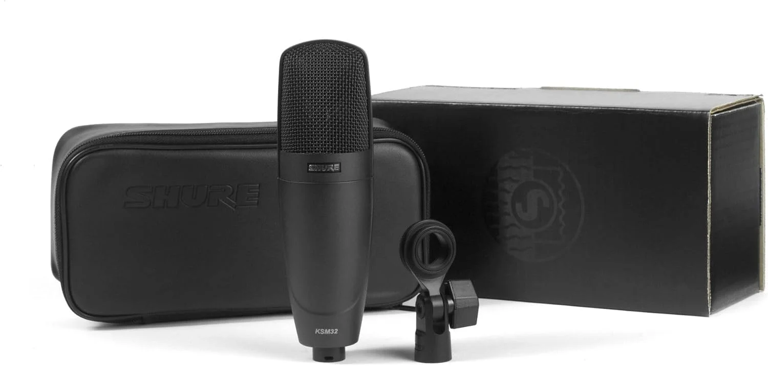 میکروفون استودیویی کاردیوئید کندانسر Shure KSM32/CG با دیافراگم تکی برجسته، خاکستری زغالی میکروفون استودیویی کاردیوئید کندانسر Shure KSM32/CG با دیافراگم تکی برجسته، خاکستری زغالی