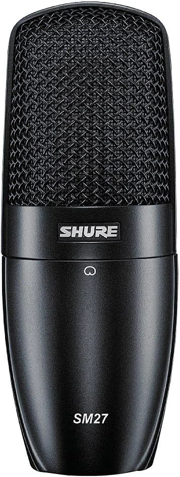 میکروفون کندانسر دیافراگم بزرگ Shure SM27-LC، ضبط حرفه ای صدا، عملکرد استثنایی، پخش زنده، بازی و پادکست، مشکی