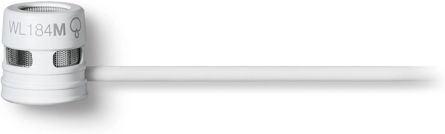 میکروفون یقه‌ای کندانسر شور مدل WL184MW/S-TQG، 1 سانتی‌متری، سفید، سوپرکاردیوید، با اتصال TA4F