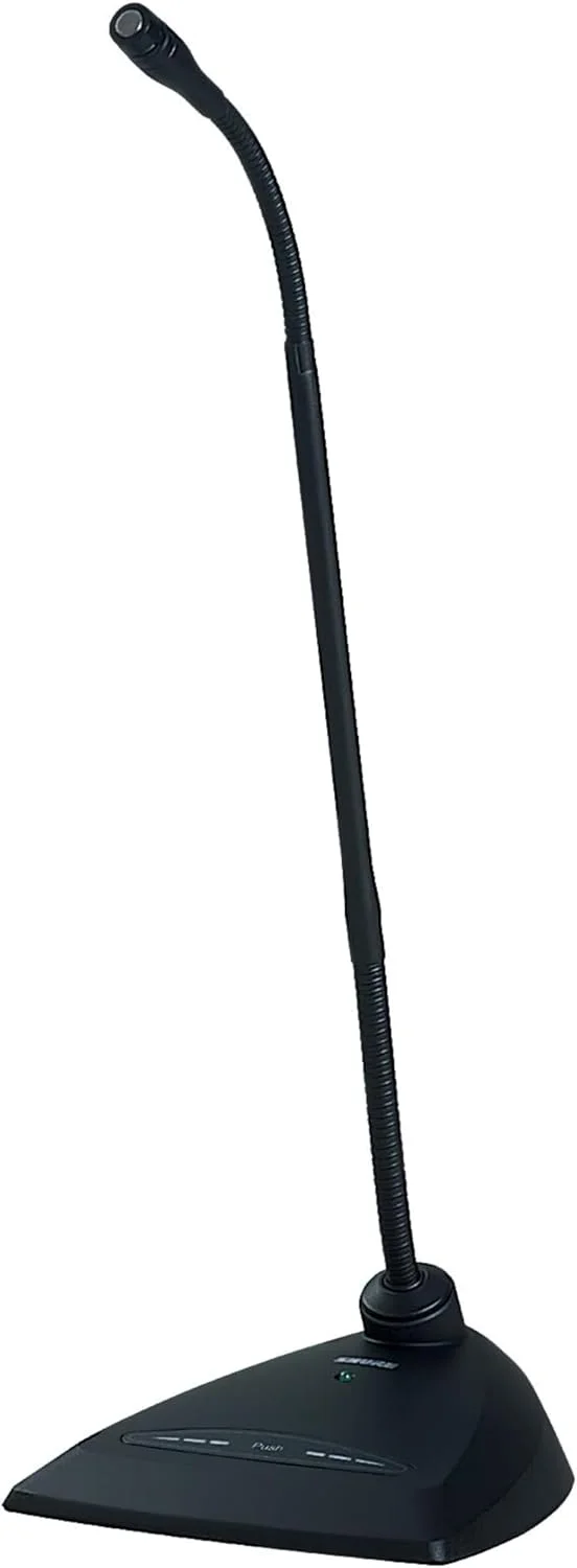 میکروفون کندانسور کاردیوئید Shure MX418D/C، گردن غازی 18 اینچی، شامل پایه رومیزی با کابل 10 فوتی، عملکردهای منطقی، سوئیچ قابل برنامه ریزی، نشانگر LED، بادگیر فوم Snap-Fit