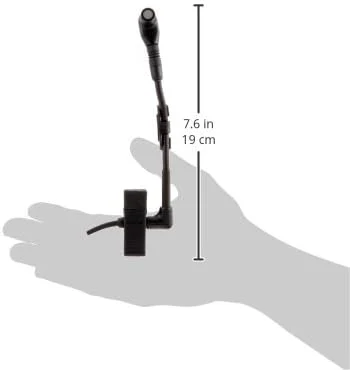 میکروفون خازنی کاردیوئید گیره ای Shure WB98H/C با گردن غازی، گیره برای اتصال به دهانه سازهای بادی یا لبه سازهای کوبه ای - مشکی (فرستنده بادی پک بی سیم جداگانه فروخته می شود)