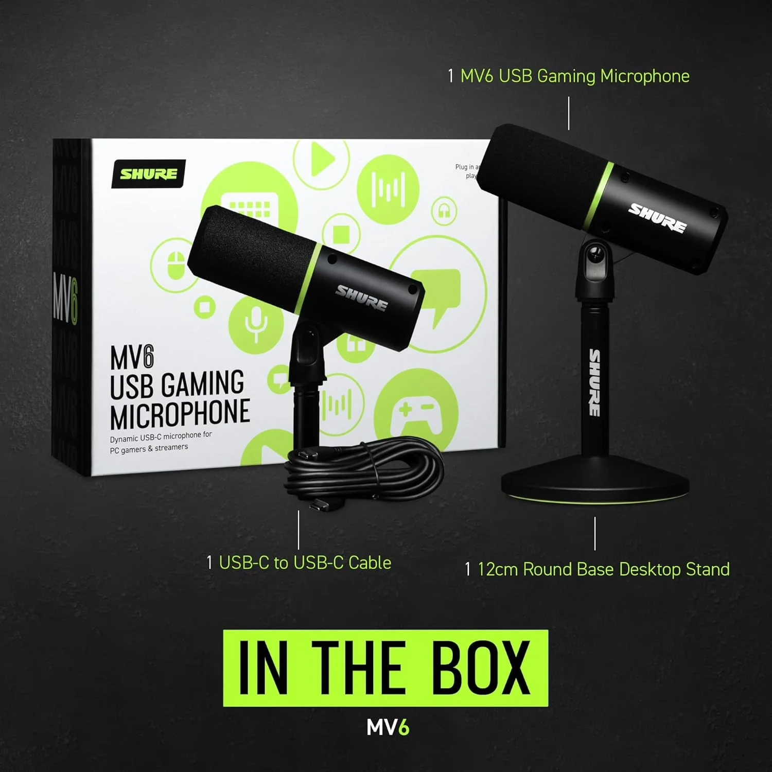 میکروفون گیمینگ Shure MV6، میکروفون USB PC دینامیک برای بازی و استریم - پایه رومیزی، حذف نویز پس زمینه، بی صدا کردن با لمس و خروجی 3.5 میلی متری برای نظارت هدفون در زمان واقعی میکروفون گیمینگ Shure MV6، میکروفون USB PC دینامیک برای بازی و استریم - پایه رومیزی، حذف نویز پس زمینه، بی صدا کردن با لمس و خروجی 3.5 میلی متری برای نظارت هدفون در زمان واقعی