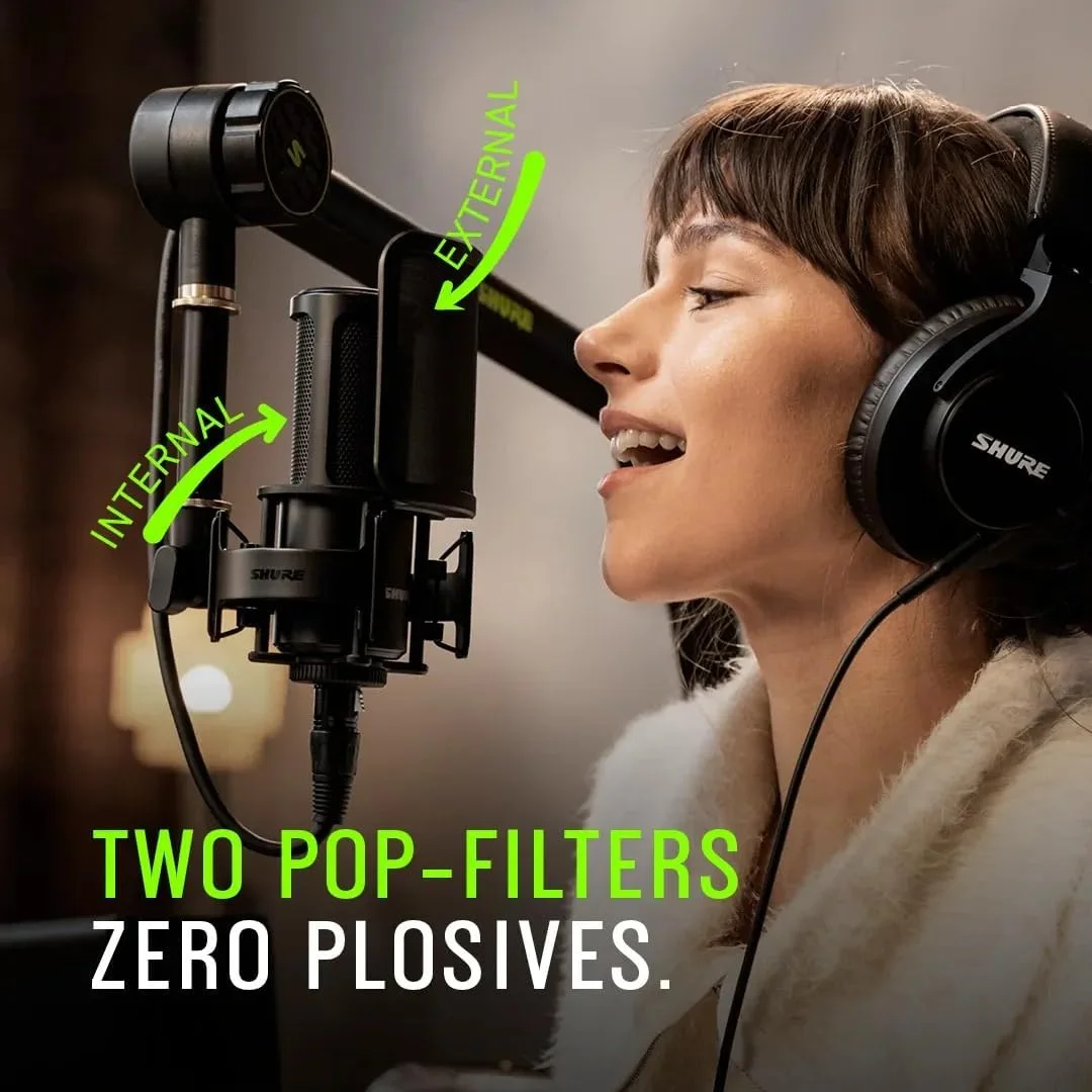 کیت میکروفون استودیویی Shure SM4، میکروفون کاندنسر XLR استودیوی خانگی با صدای آماده میکس - ساختار تمام فلزی، شامل فیلتر پاپ مغناطیسی جداشدنی و شاک مانت (SM4-K-KIT) کیت میکروفون استودیویی Shure SM4، میکروفون کاندنسر XLR استودیوی خانگی با صدای آماده میکس - ساختار تمام فلزی، شامل فیلتر پاپ مغناطیسی جداشدنی و شاک مانت (SM4-K-KIT)