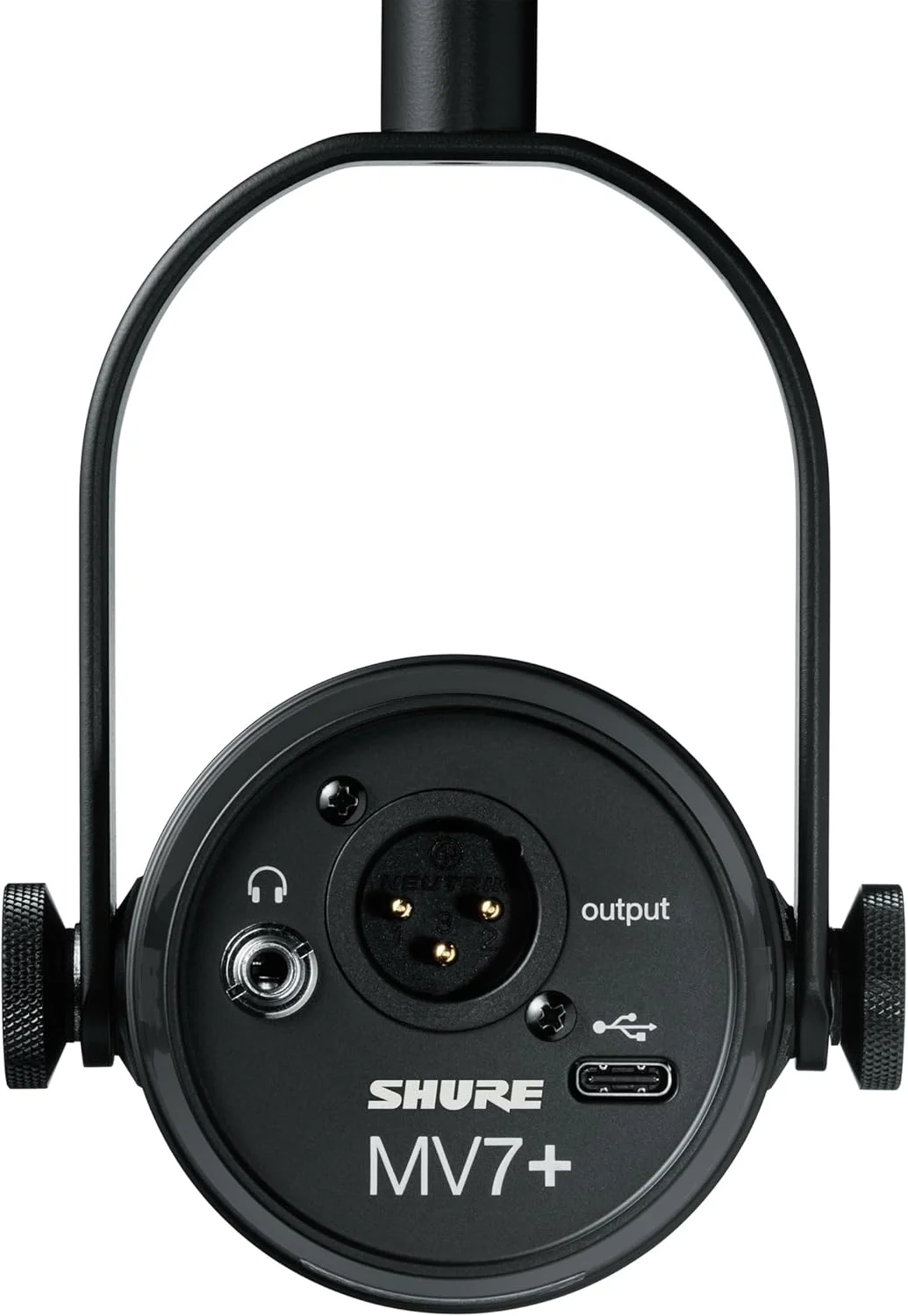 میکروفون پادکست Shure MV7+. صدای بهبود یافته، پنل لمسی LED، خروجی های USB-C و XLR، حالت سطح خودکار، فیلتر پاپ دیجیتال، جلوه های Reverb، پادکست، استریمینگ، ضبط - مشکی