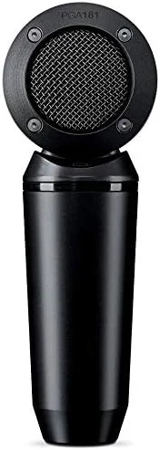 میکروفون کندانسر Shure PGA181 - میکروفون آدرس جانبی برای ساز و آواز با الگوی قطبی کاردیوئید، کانکتور XLR 3 پین، آداپتور پایه و کیف زیپی، بدون کابل (PGA181-LC)