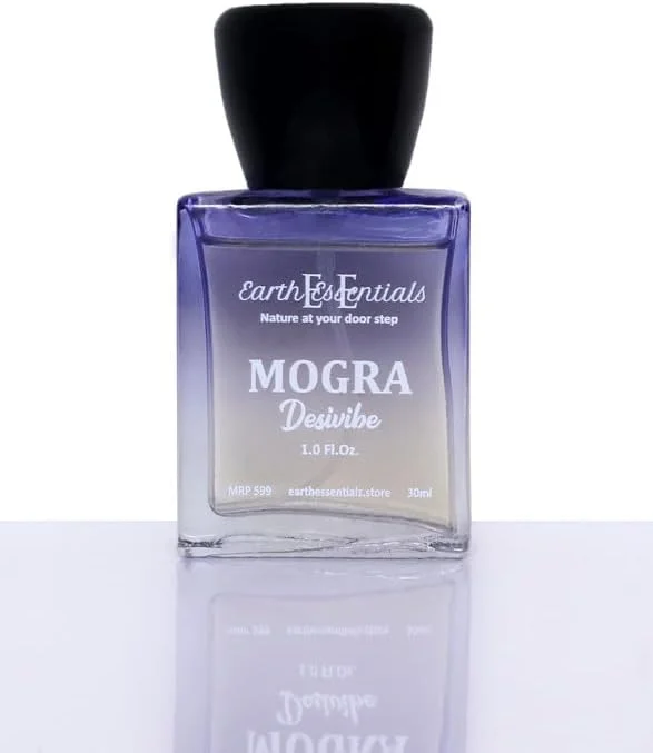 ادو پرفیوم زنانه Earth Essentials Desivibe Mogra با رایحه گل های طبیعی و ماندگار، با نت های ترنج، یاس و چوبی، رایحه ای ظریف و مناسب برای استفاده روزمره و مناسبت های خاص، 50 میلی لیتر، بسته 1 عددی
