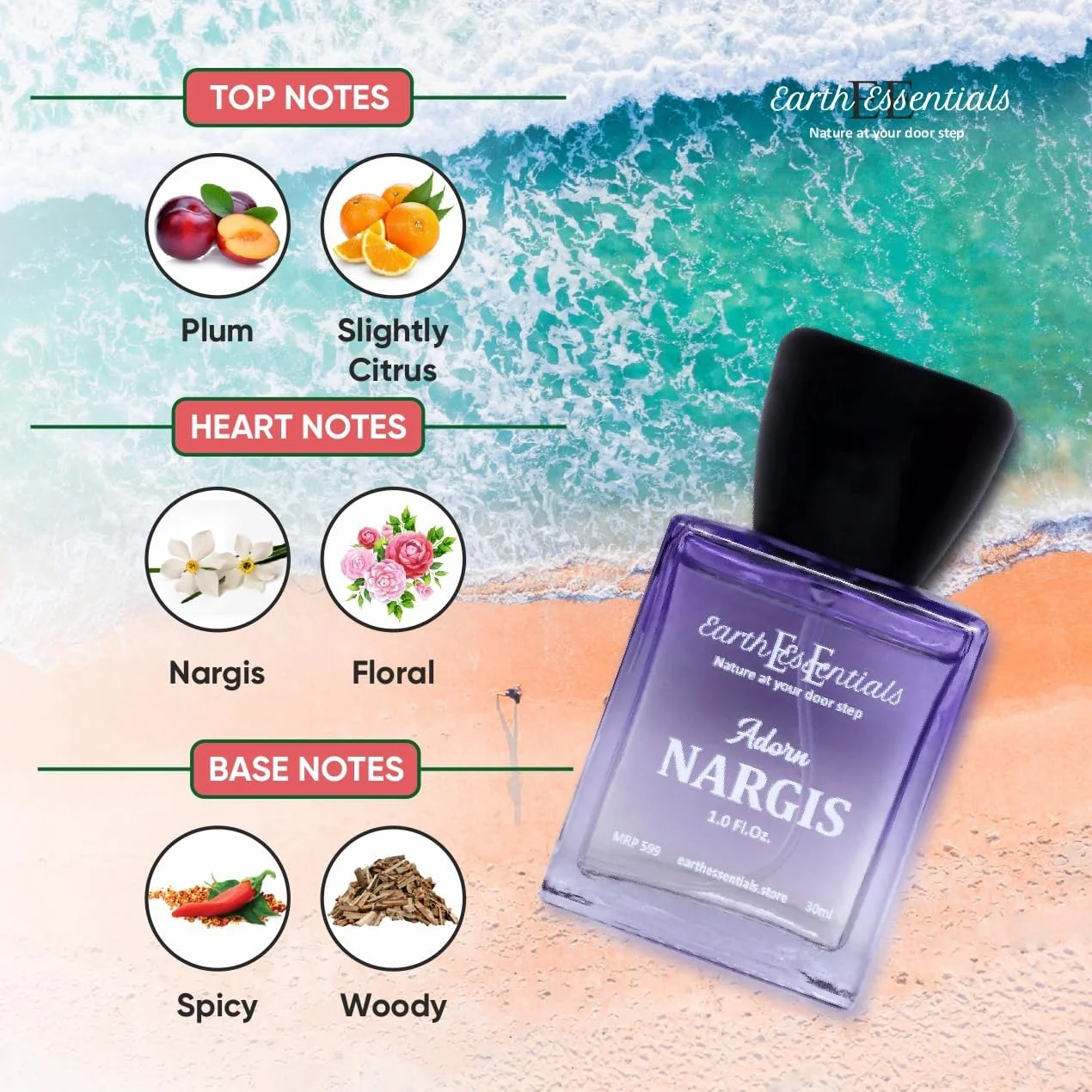 عطر زنانه Earth Essentials Nargis Adorn، رایحه ای طبیعی، ماندگار، گلی و تند با پایه چوبی، رایحه ای ظریف برای استفاده روزمره، مناسبت های خاص، روز ولنتاین، تولد، 50 میلی لیتر، بسته 1 عددی عطر زنانه Earth Essentials Nargis Adorn، رایحه ای طبیعی، ماندگار، گلی و تند با پایه چوبی، رایحه ای ظریف برای استفاده روزمره، مناسبت های خاص، روز ولنتاین، تولد، 50 میلی لیتر، بسته 1 عددی