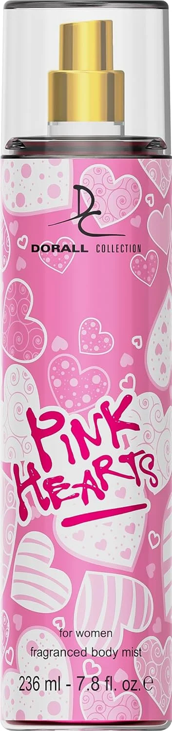 اسپری خوشبو کننده بدن زنانه دورال کالکشن مدل Pink Hearts با ماندگاری طولانی و طراوت برای استفاده روزمره 236 میلی لیتر