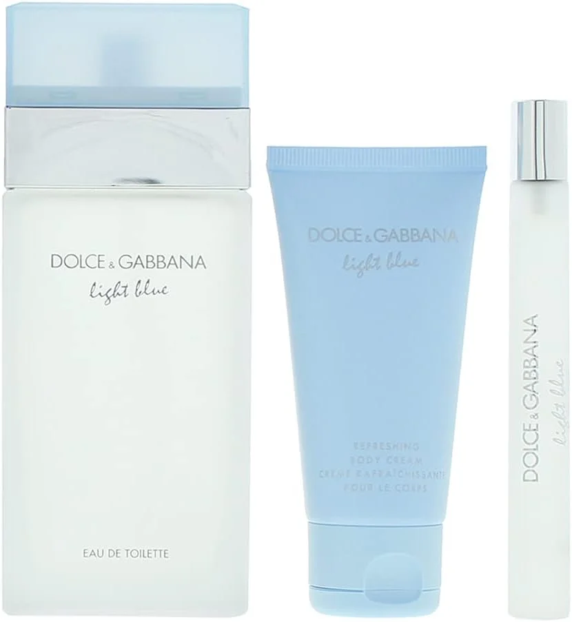 ست هدیه 3 تکه زنانه Dolce & Gabbana Light Blue Pour Femme: ادو تویلت 100 میلی لیتر - ادو تویلت 10 میلی لیتر - کرم بدن 50 میلی لیتر ست هدیه 3 تکه زنانه Dolce & Gabbana Light Blue Pour Femme: ادو تویلت 100 میلی لیتر - ادو تویلت 10 میلی لیتر - کرم بدن 50 میلی لیتر